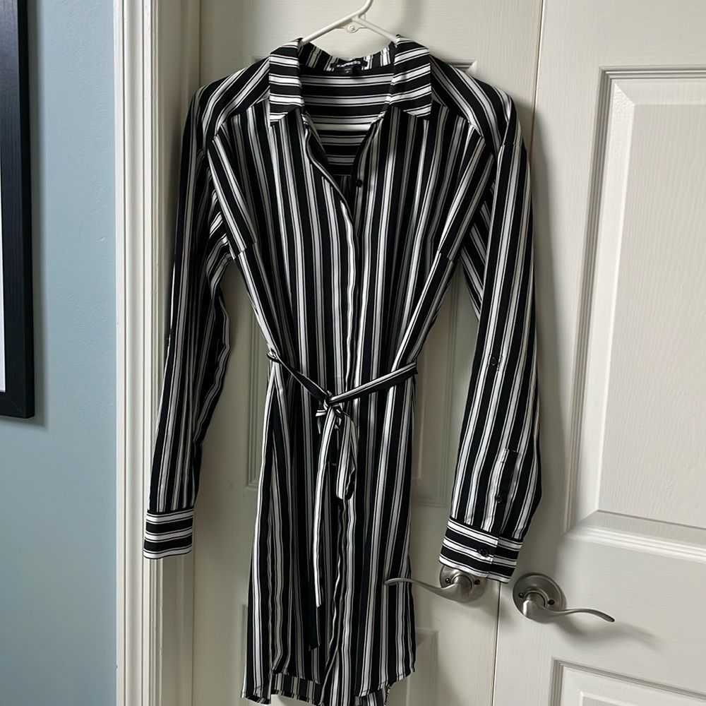 Express striped shirt dress